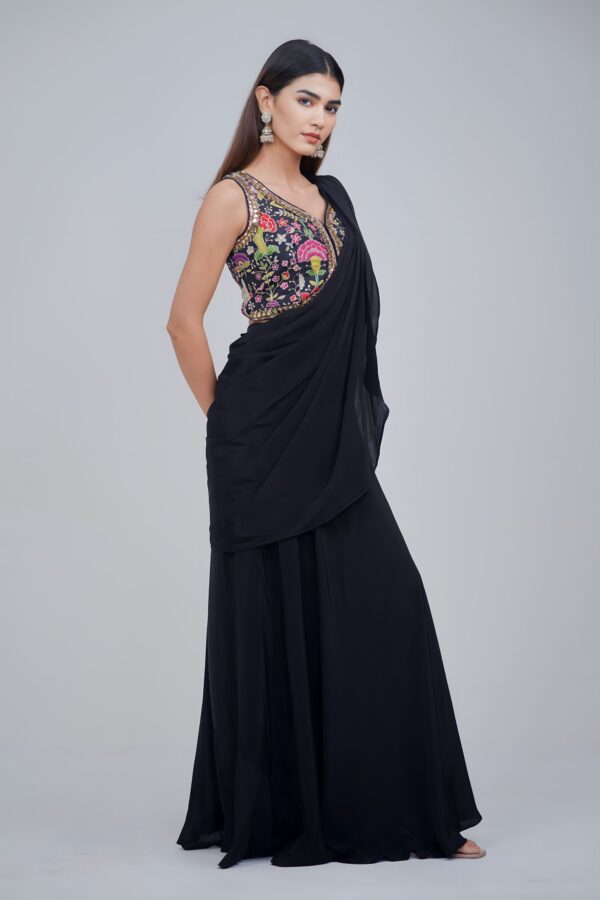 Midnight Luxe Embellished Drape Saree