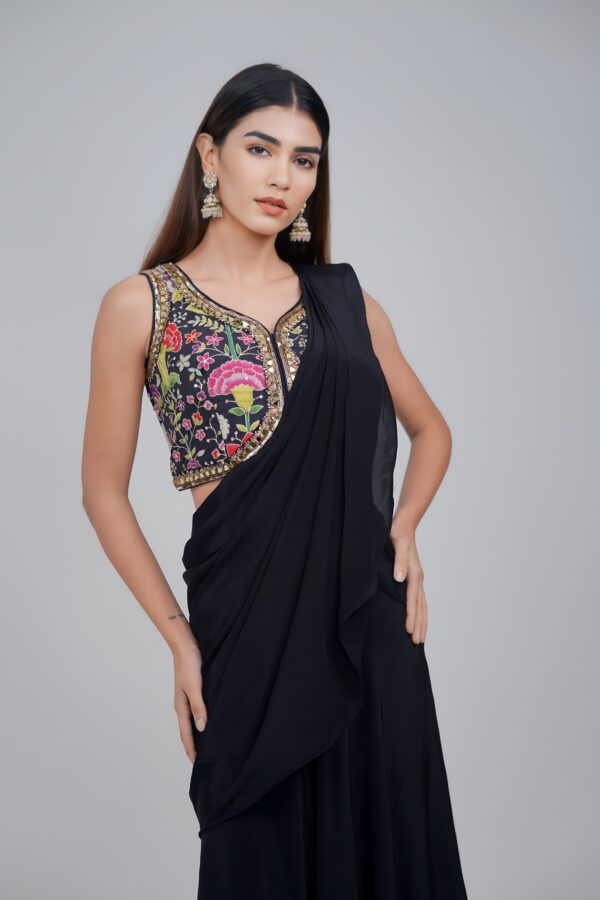 Midnight Luxe Embellished Drape Saree