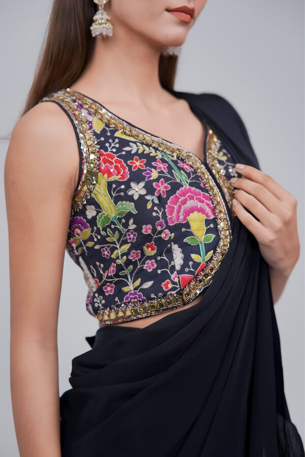 Midnight Luxe Embellished Drape Saree