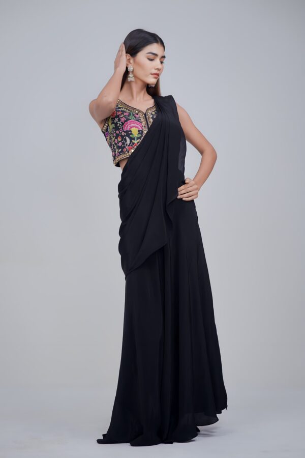 Midnight Luxe Embellished Drape Saree