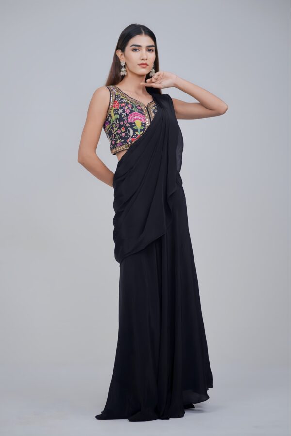 Midnight Luxe Embellished Drape Saree