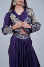 Elegant Pleated Skirt Set with Shrug