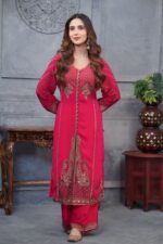 Pakistani Ethnic Achkan In Digital Pink Perfection