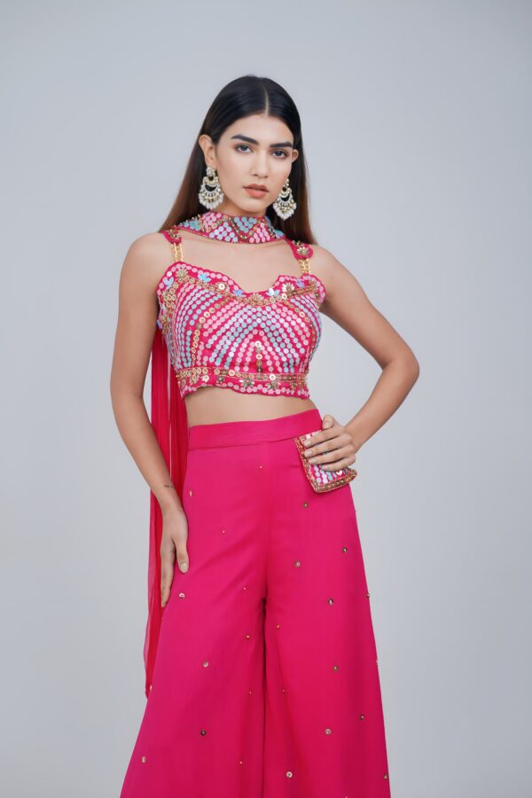 Girly Bright Indo western With Attached Pouch