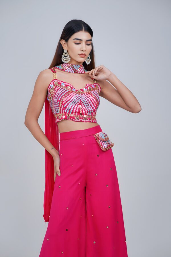Girly Bright Indo western With Attached Pouch
