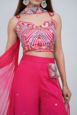 Girly Bright Indo western With Attached Pouch