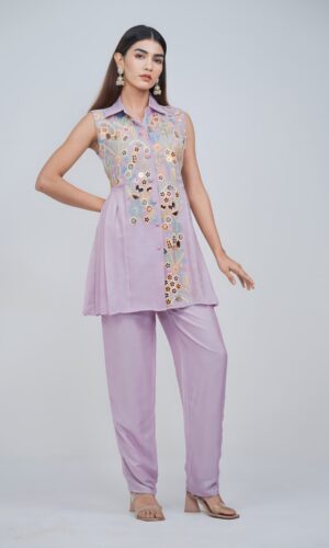 Lavender Grace Indo Western Co-ord Set