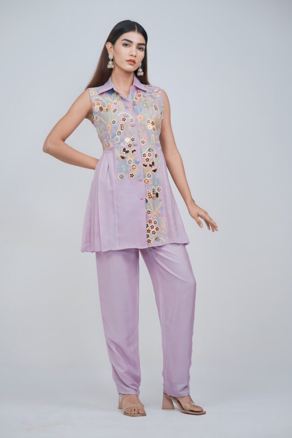 Lavender Grace Indo Western Co-ord Set