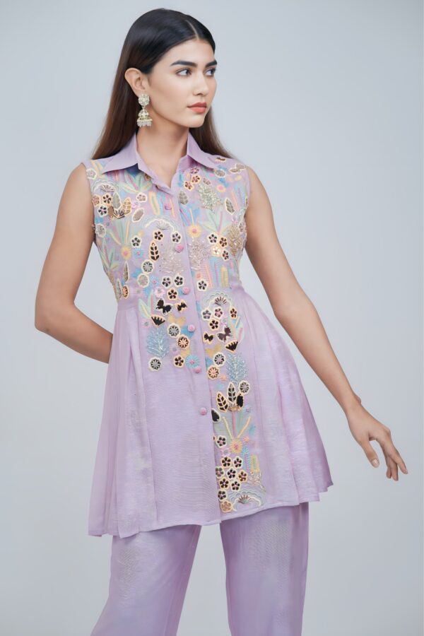 Lavender Grace Indo Western Co-ord Set