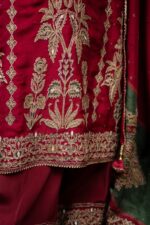 Subtle Maroon Straight Plazo Suit With Sleek Prints