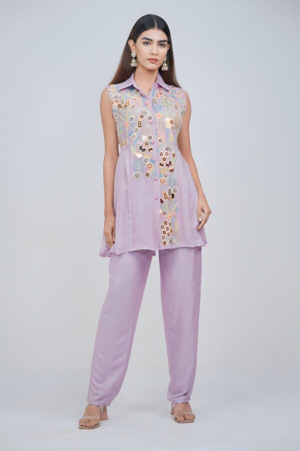 Lavender Grace Indo Western Co-ord Set