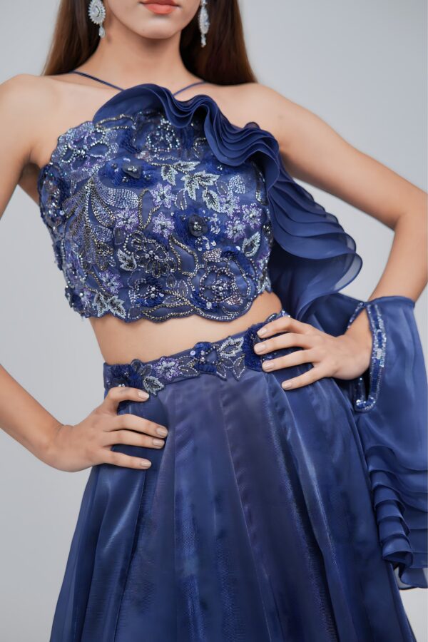 Girly Charm Flary Lehenga with Halter Neck Blouse