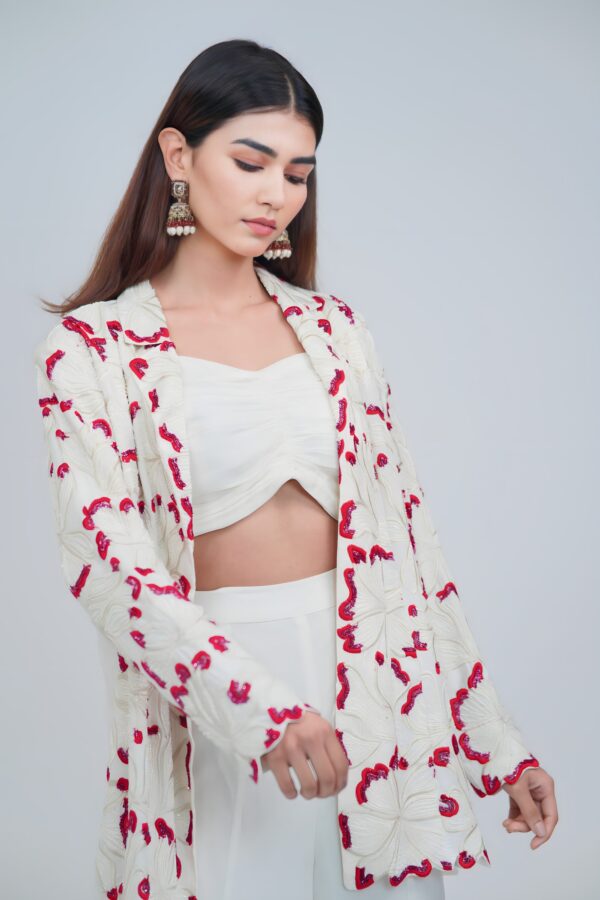Luxury Sheer Indo Western Blazer Set