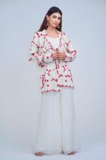 Luxury Sheer Indo Western Blazer Set