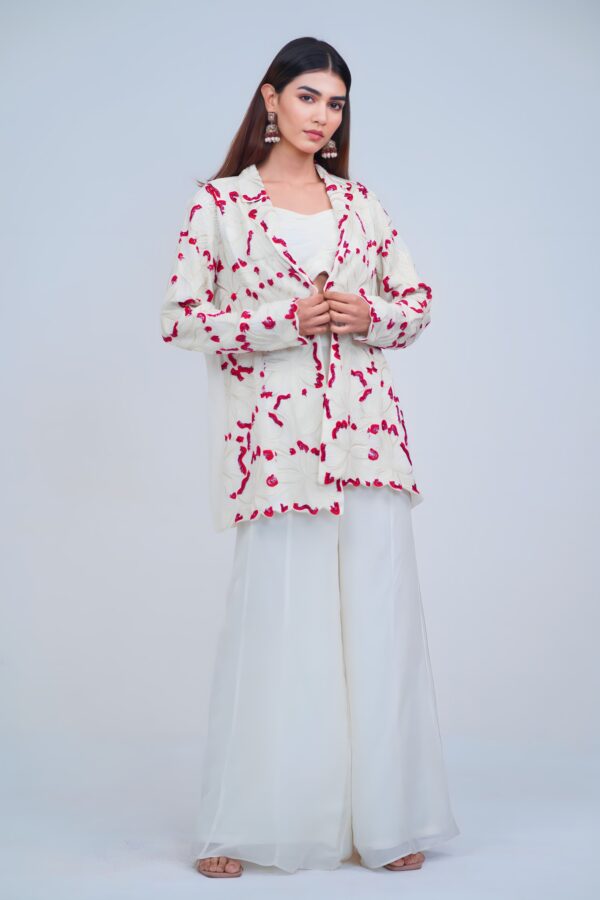 Luxury Sheer Indo Western Blazer Set