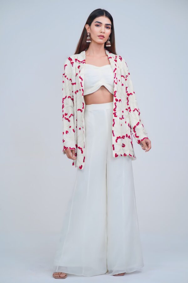 Luxury Sheer Indo Western Blazer Set