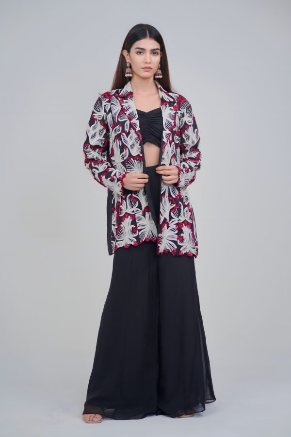 Luxury Sheer Indo Western Blazer Set