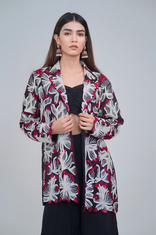 Luxury Sheer Indo Western Blazer Set