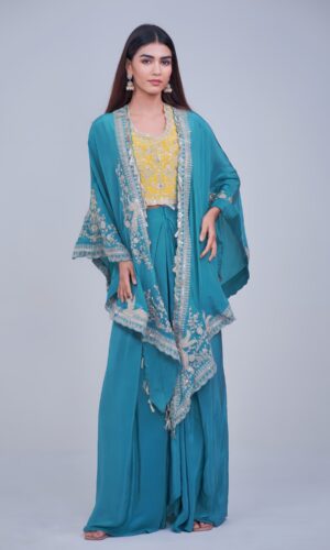Vibrant Charm Indo Western Cape Set