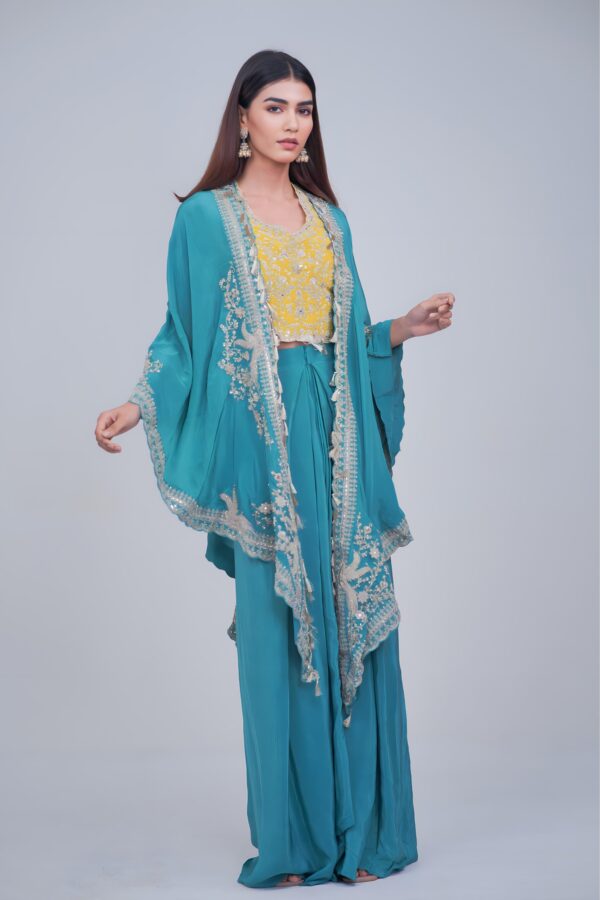 Vibrant Charm Indo Western Cape Set