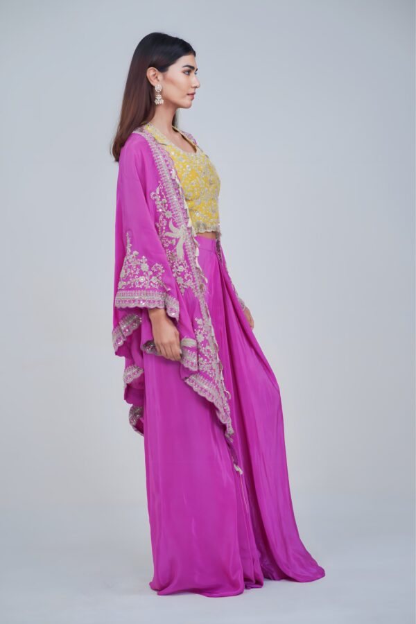 Vibrant Charm Indo Western Cape Set
