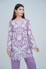 Pastel Glam Co-ord Set With White Highlights