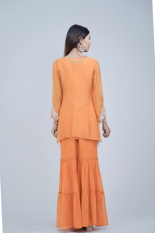 Suttle Orange Hand stitched Ethnic Wear