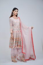 Baby Pink Anarkali Suit With Multi Highlights