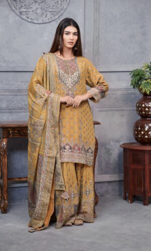 Light Yellow Pakistani Ethnic Ensemble