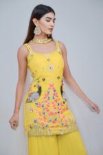 Vibrant Yellow Strapy Garara Suit
