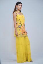 Vibrant Yellow Strapy Garara Suit
