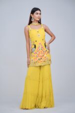 Vibrant Yellow Strapy Garara Suit