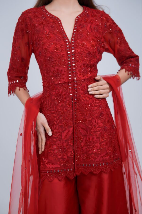 Luxury Maroon Monochromatic Ethnic Set