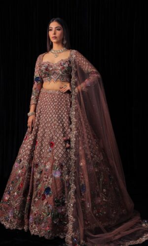 Chocolaty brown Australian sequins lehnga choli