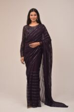 Subtle Purple Organza Intricate Sarees