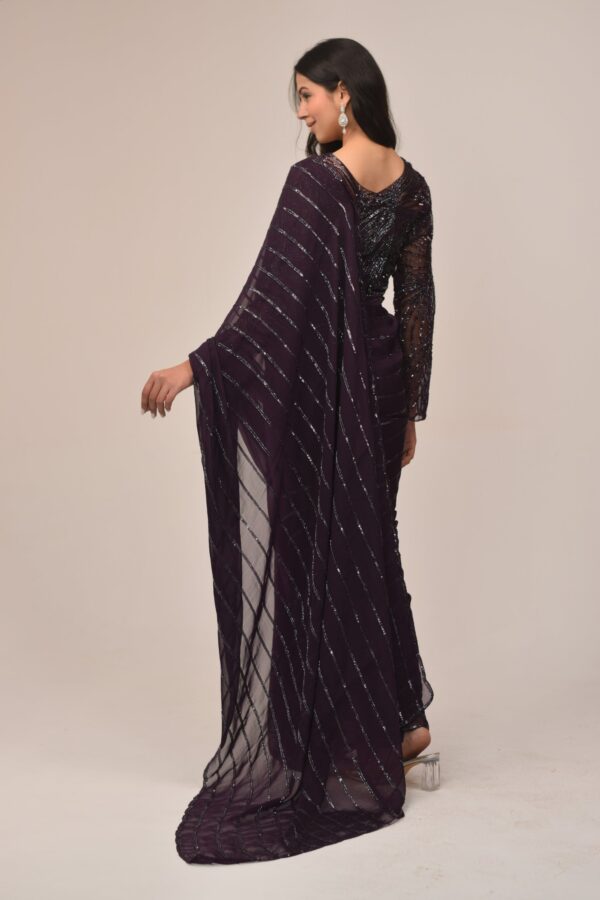 Subtle Purple Organza Intricate Sarees