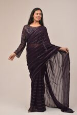 Subtle Purple Organza Intricate Sarees