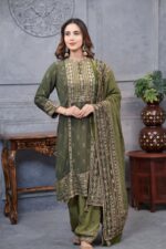 Mehendi Charm Pure Crepe Elegance With Pakistani Salwaar