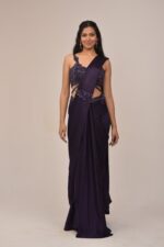 Purple Intricate Finished Drape Saree