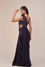 Purple Intricate Finished Drape Saree