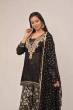 Sleek Black Intricate Garara Set