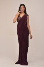 Exquisite Halter Neck Intricate Drape Set