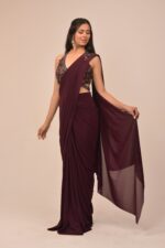 Exquisite Halter Neck Intricate Drape Set