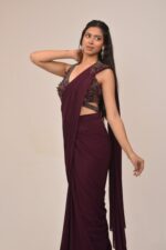Exquisite Halter Neck Intricate Drape Set