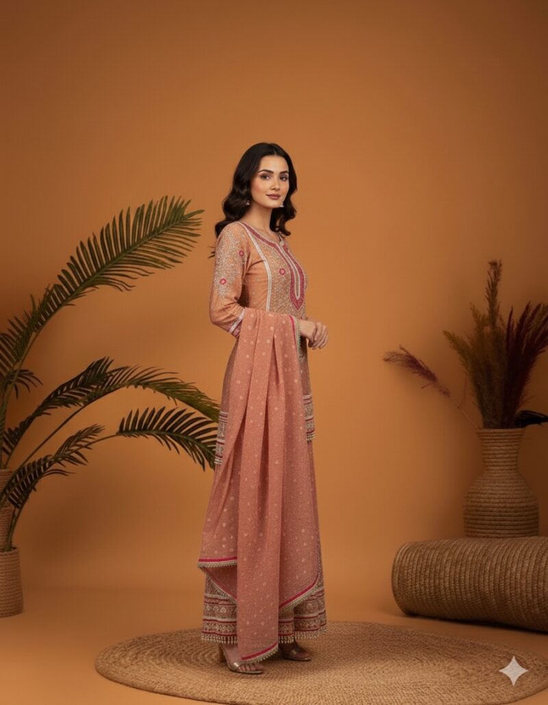 Ornate Coral Sharara Suit