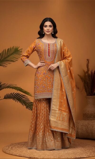 Festive Marigold Sharara Suit