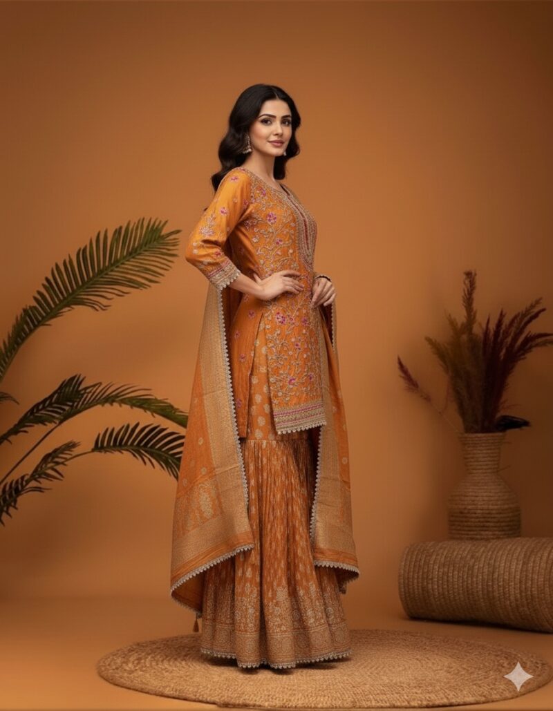 Festive Marigold Sharara Suit