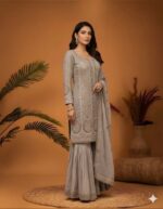 Dove Grey Intricate Embroidered Suit