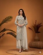 Ivory Tonal Embroidered Palazzo Set