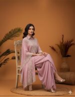 Elegant Pastel Draped Fusion Ensemble